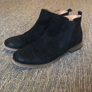 Franco Sarto Black Suede Ankle Boots